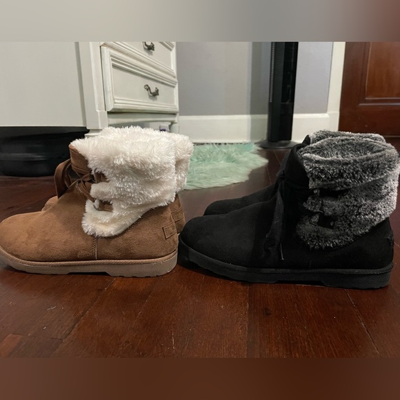 Makalu Fuzzy Ankle Booties BUNDLE Women’s Size 9.5 - Picture 3 of 11